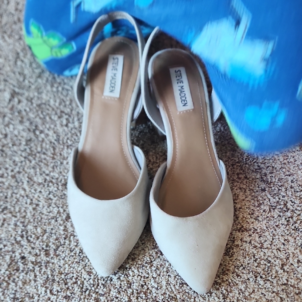 Steve Madden Women's Cream Slingback Flats
